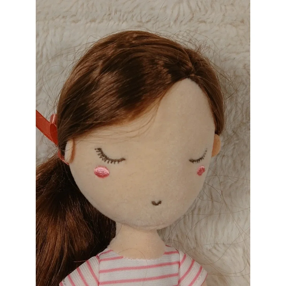 Floral Little Lilly Floral Girl with French‎ Bulldog Doll Plush Ragdoll 12